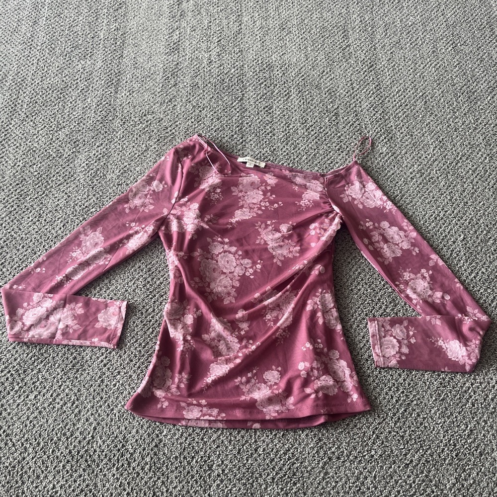 Francesca's Mesh Y2K Floral Whimsigoth Fairy Grunge Cottage Core Top. Blouse. M